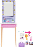 Barbie: Big City, Big Dreams “Malibu” Barbie Doll (11.5-in, Blonde) and Backstage Dressing Room Playset with Accessories, Gift for 3 to 7 Year Olds