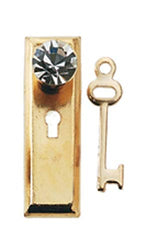 Dollhouse Miniature Crystal Classic Doorknob w/Key by Houseworks