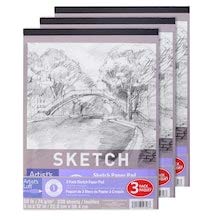 Sketch Paper Pad Set by Artist's Loft, Pad of 110-Sheets, 50 lb. (Pack of 3 Pads)