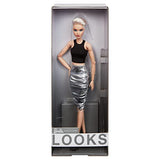 Barbie Signature Barbie Looks Doll (Tall, Blonde Pixie Cut) Fully Posable Fashion Doll Wearing Black Crop Top & Metallic Skirt, Gift for Collectors