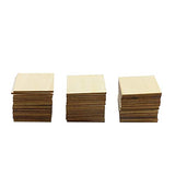 Twdrer 100PCS Unfinished Blank Wood Squares, Wooden Squares Cutout Tiles for DIY Arts Crafts,