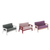 Baoblaze Purple Modern Double Sofa Couch Furniture Model for 1:12 Dollhouse Room Decor Accessories