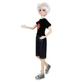 EVA BJD 57cm 22 Inch Doll Jointed Dolls - Including Clothes with Wig, Shoes,Accessories for Girls Gift (Street Teen-Wite)