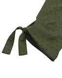YOINS Summer Dresses for Women Half Sleeves T Shirts Solid Crew Neck Tunics Self-tie Blouses Mini Dresses Swiss Dot-Army Green Small