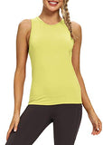 Mippo Workout Tank Tops for Women Open Back Yoga Tops Backless Workout Shirts Muscle Tank Athletic Running Gym Tank Tops Loose Fit Sports Gym Clothes for Women Yellow S