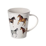 Coffee Mugs Set of 4 - Cute 12 oz Ceramic Porcelain Fun Coffee Tea Mug Cup - Horse Lovers Gifts for Women Men and Equestrians - Animal Themed Kitchen Decor, Microwave and Dishwasher Safe (4 pieces)