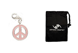 Darice Jewelry Making Charms Statement Lobster Claw Peacesign Pink (3 Pack) 1999-7361 Bundle with 1