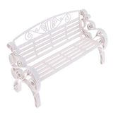 Dollhouse Furniture 1:6 Scale Miniature Modern Styled Garden Patio Park Bench Garden Decor - White