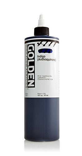 Golden High Flow Acrylic Paint, 16 Ounce, Indigo Blue Anthraquin