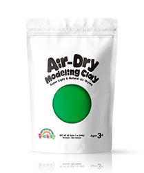 Sago Brothers Air Dry Clay, Modeling Clay for Kids, Molding Magic Clay for Slime add ins & Slime Supplies, Kids Gifts Art Set for Boys Girls - Green