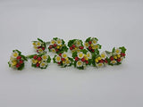 10 Pieces Miniature Strawberry Flower clay Dollhouse Fairy Garden Mini Plant Trees Artificial Flower Tiny Orchid #02