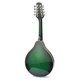 generic Mandolin Instrument Basswood 8 String A Style Mandolin Adjustable Bridge Fretboard Mandoline for Beginners Music Lover Gift Green