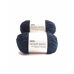 I’M NOT Wool Premium Yarn, 2 Pack, by Ecocitex® - Made from Recycled Post Consumer Clothes - Water and Dyes Free Production - Each Unit 3,5 oz/100g and 220 yd/200m app - Unique Colors