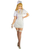 Miccostumes Womens Girls Anime Cosplay Costume Nurse Costume with Stockings and Gloves (Medium, White)