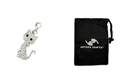 Darice Jewelry Making Charms Mix and Mingle Charms w/Lobster Clasp Solid Rhinestone Cat (3 Pack)