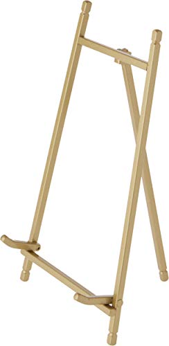 Bard's Satin Gold-Toned Metal Easel, 9.5" H x 5" W x 5" D, Pack of 12