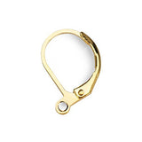 Leaver Back Earring Findings, OnFine2016 50pcs Gold-plated Brass Leverback Plain with Open Loop