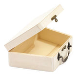 Unfinished Wood Box with Handle and Lid for Crafts (6.5 x 4.5 in, 2 Pack)