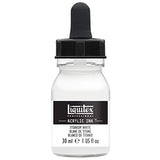 Liquitex Professional Effects Medium, 946ml (32-oz), Gloss Pouring Medium & Professional Acrylic Ink, 1-oz (30ml) Jar, Titanium White