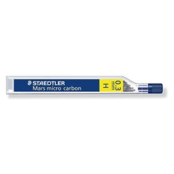 Staedtler Micro Mars Carbon Mechanical Pencil Lead, 0.3 mm, H, 60 mm x 12 (250 03 H) by Staedtler