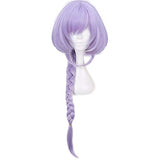 ANOGOL Wig Cap+Purple Short Bob Wigs with Braided for Lolita Cosplay Wig for Girls Anime Wig Hair