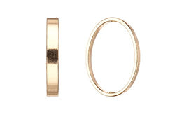 Bead Frame, Oval Ring 16K Gold-Finished Brass 19x13mm, fits Up To 10x16mm Beads sold per pack of 20