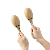 Musfunny Maracas Hand Percussion Rattles,Beech Wood Material Rumba Shakers with Clear and Professional Sounds Musical Instrument for Party,Games (Natural)