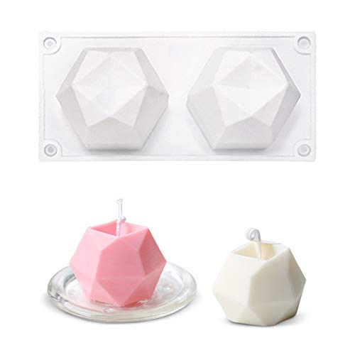 1Pc Candles Mould 3D Silicone Mold 2 Polygonal DIY Candle Making Hand Made Scented Candle Soap Decoration Epoxy Home Furnishings Moulds
