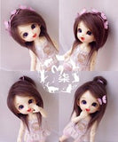 4-5inch(12cm): 1/12 BJD Kurhn Fur Wig Dollfie, AE PukiFee lati, Multicolor Medium-Length Hair