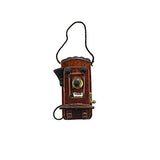 HotMall Mini Vintage Wooden Wall Hanging Telephone Toy Miniature Doll House Accessories - Ebony