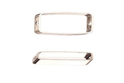 20pcs Bead Frame, Slope Rectangle Silver-Finished Brass 22x8.6mm, fits Up To 7x16mm Square Beads