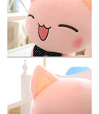 Topyi Soft Cat Plush Toy Pink Stuffed Animals Plush Doll with Blue Organza Gift Bag, Sitting Height 11"