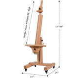 MEEDEN Extra Large Art Easel, Artist Painting Easel, Solid Beech Wood Easel, Heavy Duty Floor Easel, Studio Easel for Adults, Holds Canvas Art up to 71"