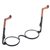 Fenteer 2pcs Fashion Round Frame Copper Glasses for 1/3 BJD Uncle Dolls DIY Decor