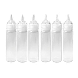 Eyourlife 2 Ounce Squeeze Tip Applicator Writer Bottle with Red Tip Cap Fit for Crafts, Art, Glue, Multi Purpose Pack of 6