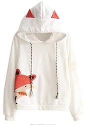 Cosplay Anime Bunny Emo Girls Sweater Hoodie Ears Costume Panda Cat Emo Bear Jacket T Shirt Top Shirt (Fox)