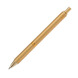 Pentel EnerGel Alloy Retractable Liquid Gel Pen, Gold Barrel, Black Ink, in gift box with info band