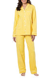 PajamaGram Womans Pajamas Soft Cotton - Pajamas Set for Women, Yellow, M, 8-10