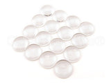 100 CleverDelights 16mm Round Glass Cabochons - 5/8" Inch - Clear Magnifying Cabs - Dome Pendant