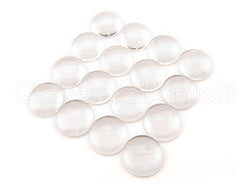 100 CleverDelights 16mm Round Glass Cabochons - 5/8" Inch - Clear Magnifying Cabs - Dome Pendant