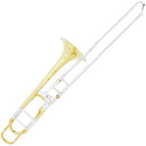 Mendini MTB-31 Intermediate B Flat Tenor Slide Trombone with F Trigger with Tuner, Case, Mouthpiece, Gloves and Cleaning Cloth