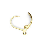 Leaver Back Earring Findings, OnFine2016 50pcs Gold-plated Brass Leverback Plain with Open Loop