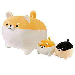 Shiba Inu Stuffed Animal Toy -Cute Corgi & Akita Dog Plush Pillow, Plush Toy Best Gifts for Girl and Boy, Can Be Used for Bed and Sofa Chair（Shina Inu mom with 2 Babies, 15.7"）