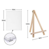 Stretched Canvas for Painting-8x10 Inch with Natural Wood Display Easel Kit& Traceless Wall Nails/6 Sets，100% Cotton,5/8 Inch Profile of Super Value Pack for Acrylics,Oils & Other Painting Media