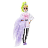 Barbie Extra Doll #11 in Oversized Tee & Leggings with Pet Parrot, Extra-Long Neon-Green Hair & Accessories, Flexible Joints, Gift for Kids 3 Years Old & Up