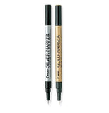 Pilot Gold and Silver Metallic Permanent Paint Markers, Extra Fine Point, 2 Packs Each with a set of 2 Markers (41400)
