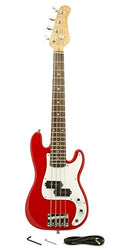 ELECTRIC BASS GUITAR - RED - Small Scale 36" Inch Childrens Mini Kids NEW