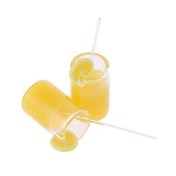 PULABO 2 Pcs 1:12 Lemon Water Cups Dollhouse Accessories Miniature Toy Doll Food Kitchen Comfortable and Environmentally Convenient