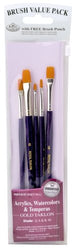 Royal & Langnickel Royal Zip N' Close Gold Taklon Shader 5-Piece Brush Set