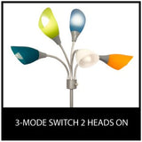 Light Accents MEDUSA grey floor lamp with multicolor acrylic shades